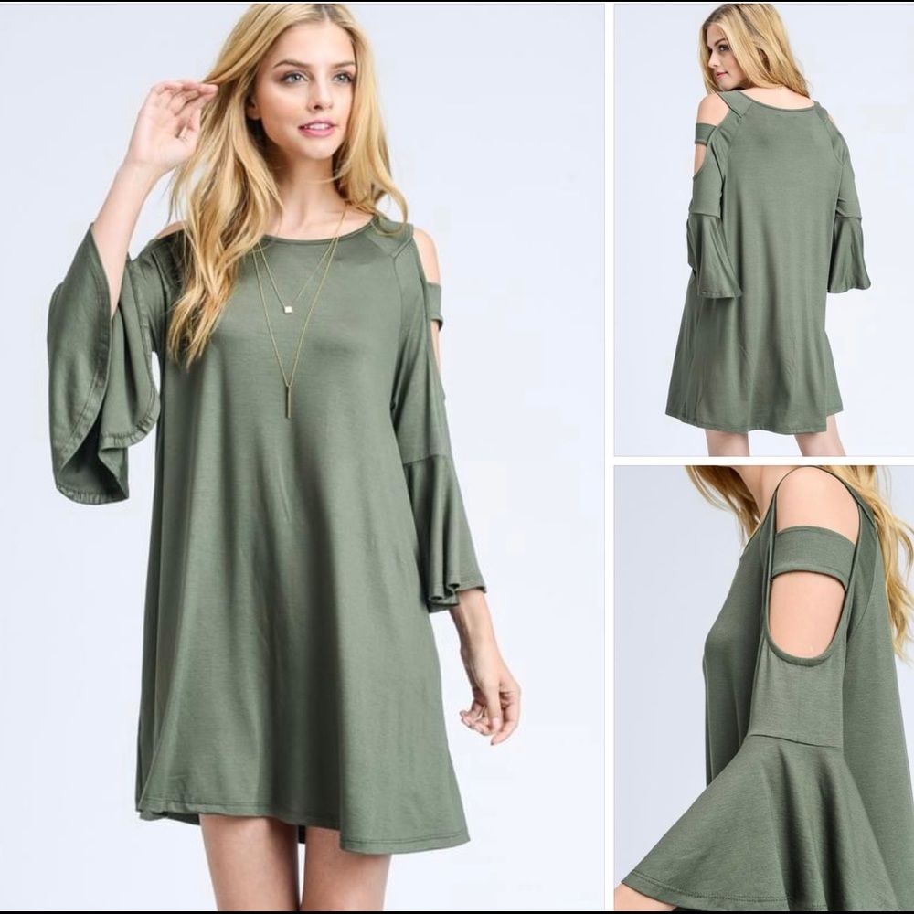 Ladder Cut Out Shoulder Dress